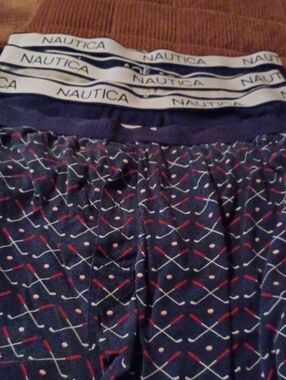 Nautica Navy Boxer Briefs with Red/White Pattern & Blue And Gray Solid Color - 4